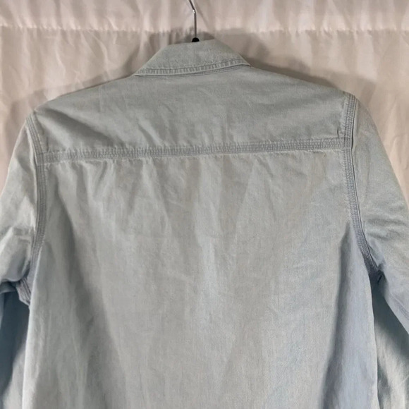 Lauren Jeans Co Blouse Womens Small Light Blue Button Up Long Sleeve - Picture 8 of 9